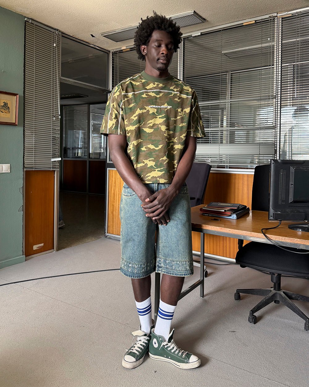 ROLLER TEE CAMO GREEN - Cold Culture