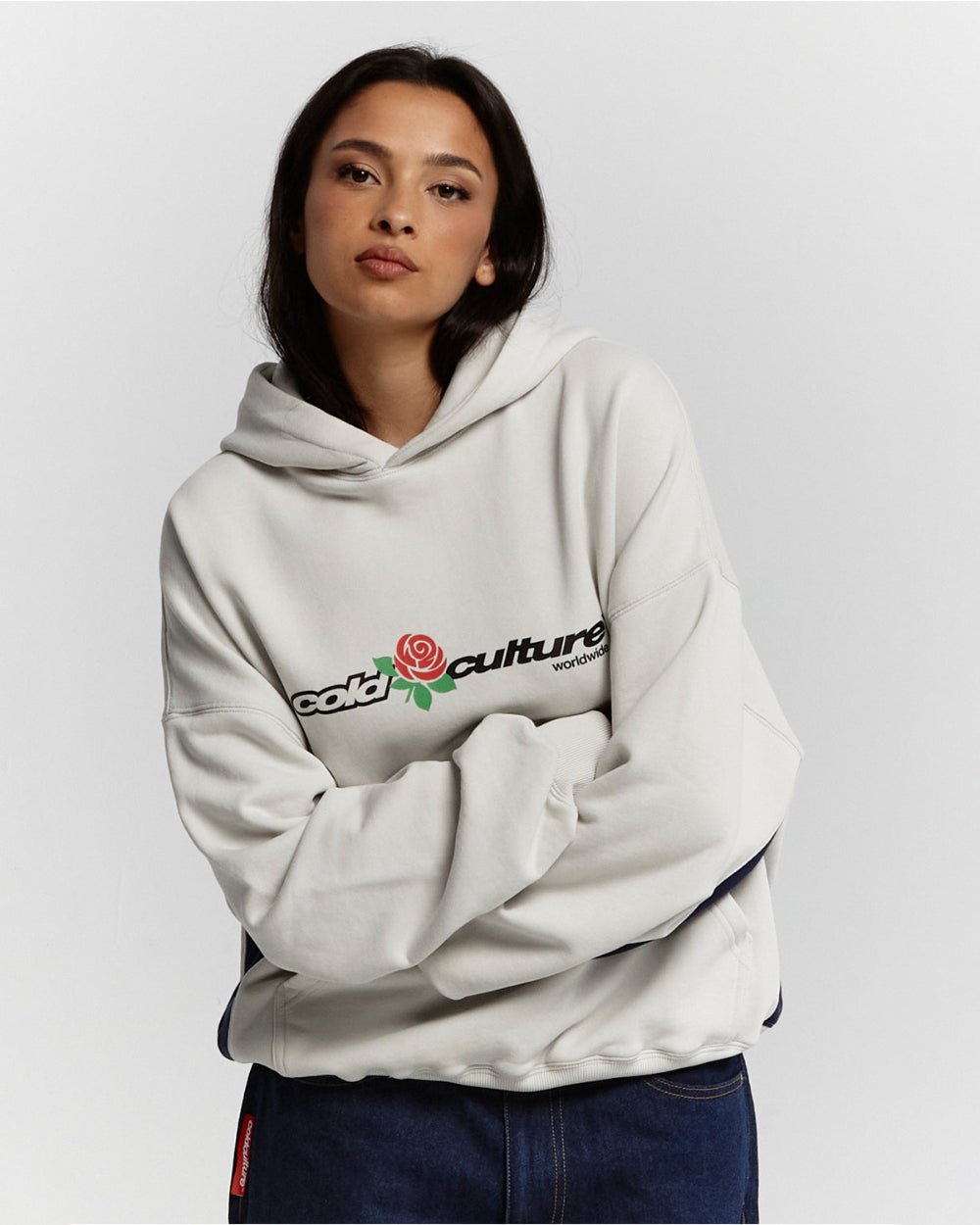 ROSE HOODIE PEARL GREY - COLD CULTURE