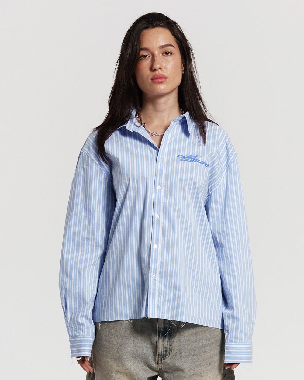 RUNNING HORSE SHIRT BLUE STRIPES - Cold Culture