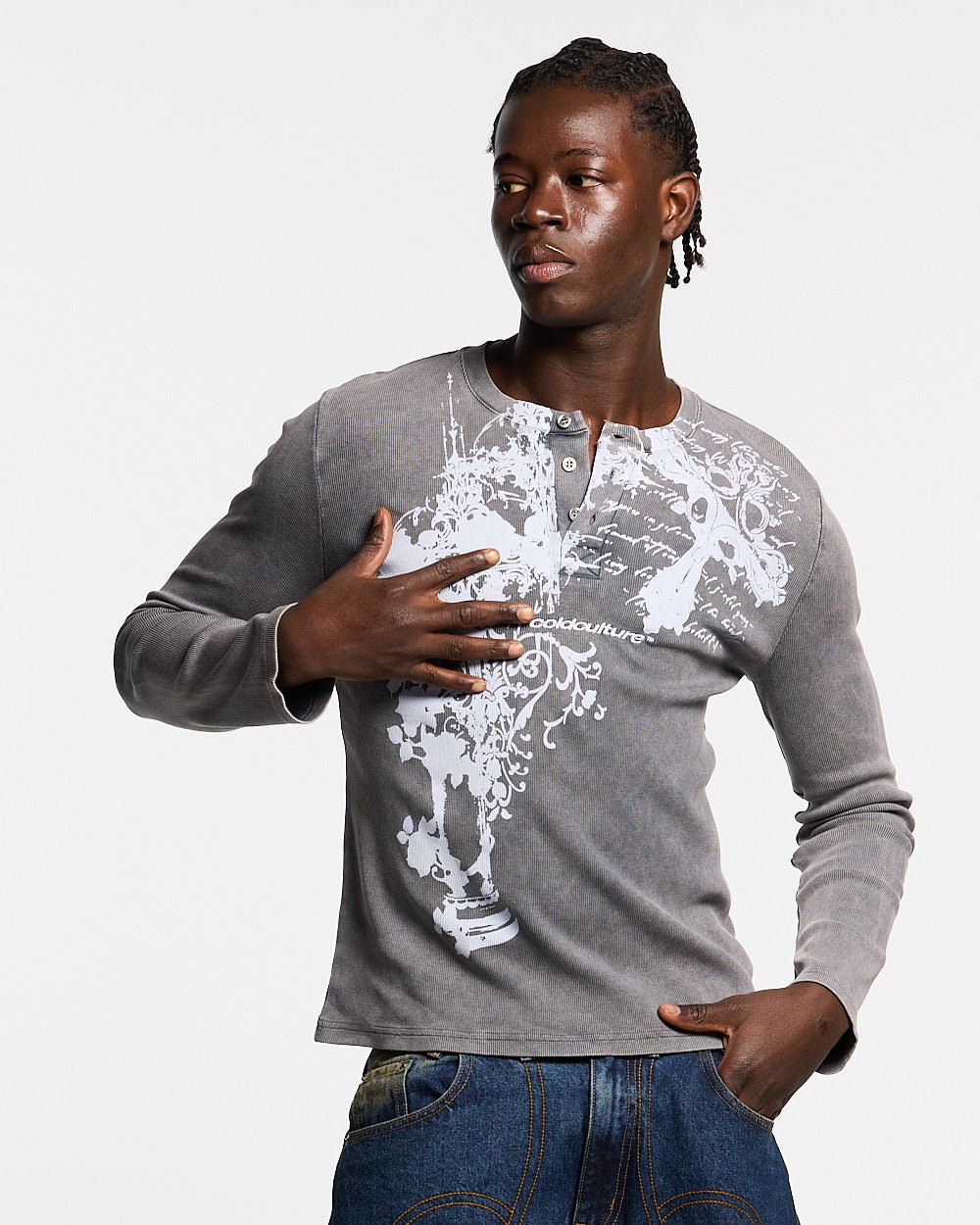 SAINTLESS LONGSLEEVE GREY - Cold Culture