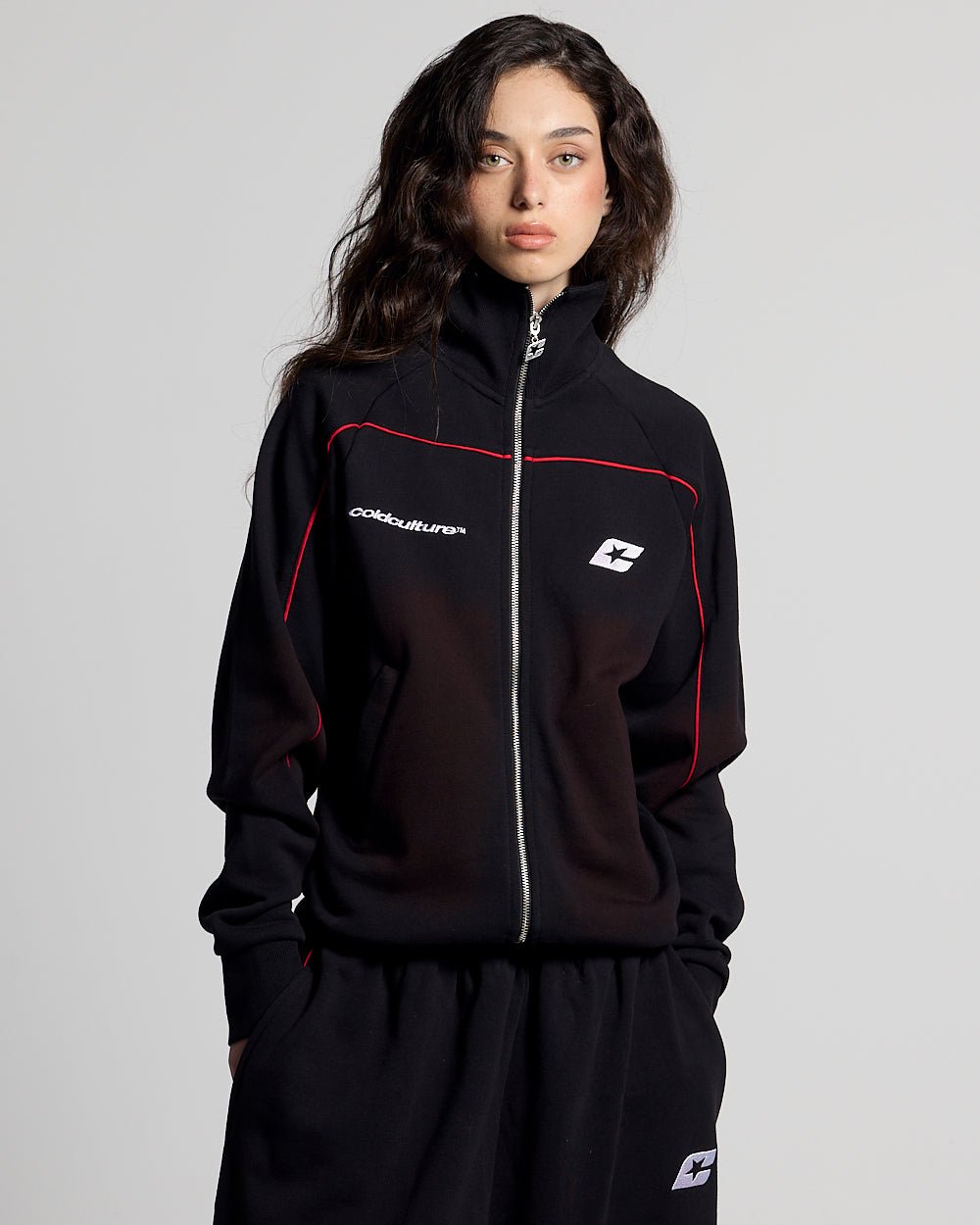 SAVAGE WASHED JACKET BLACK & RED - Cold Culture