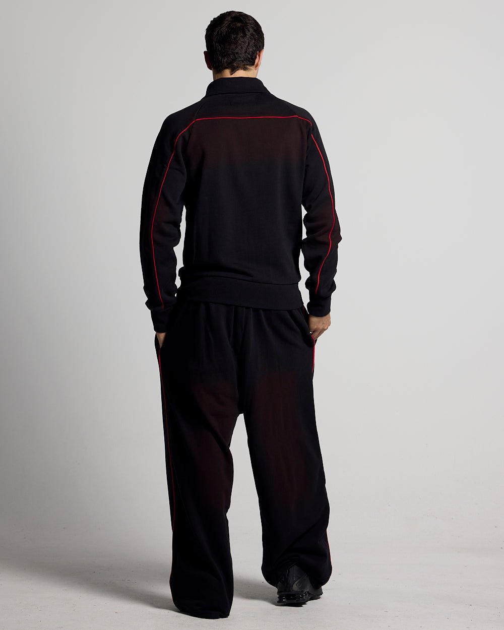 SAVAGE WASHED PANTS BLACK & RED - Cold Culture