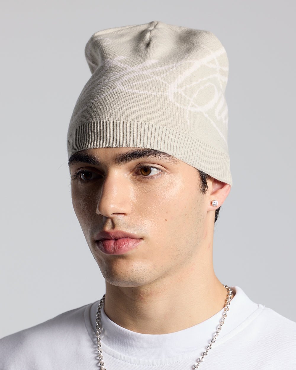 SCRIPT BEANIE BEIGE - Cold Culture