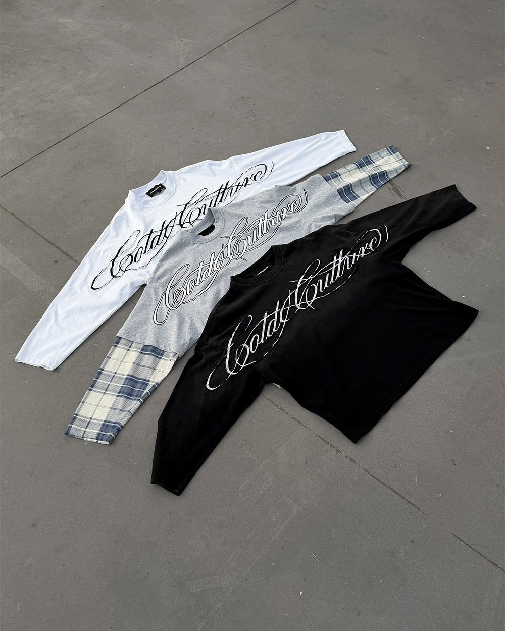 SCRIPT DOUBLE LONGSLEEVE GREY VIGORE - Cold Culture