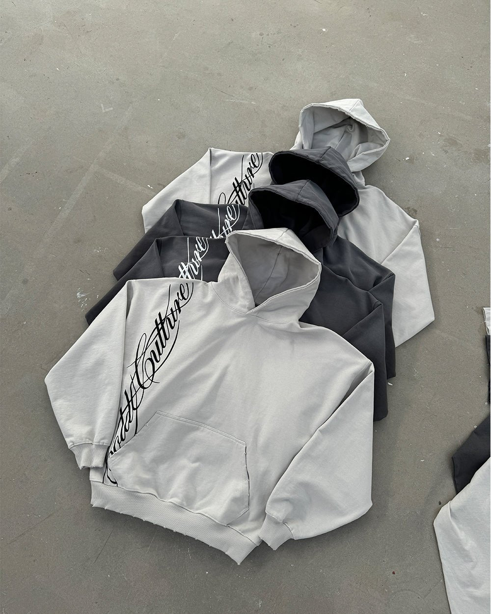 SCRIPT HOODIE ANTRACITE GREY - COLD CULTURE