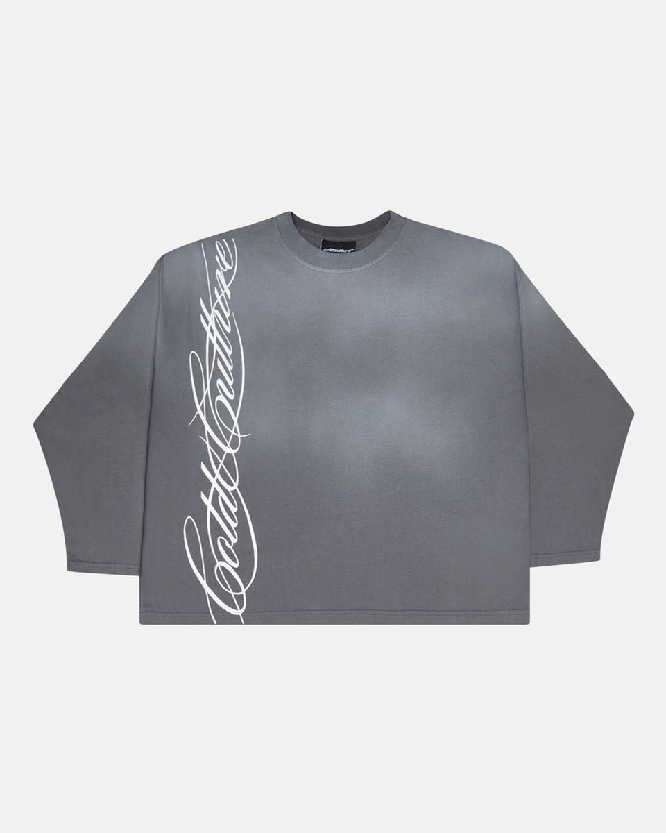 SCRIPT LONGSLEEVE TEE ANTRACITE GREY