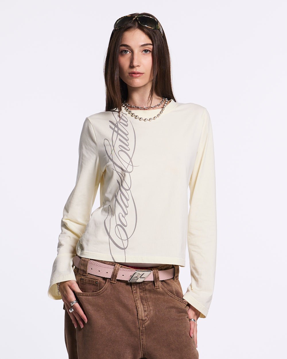 SCRIPT LONGSLEEVE TEE WHITE - COLD CULTURE