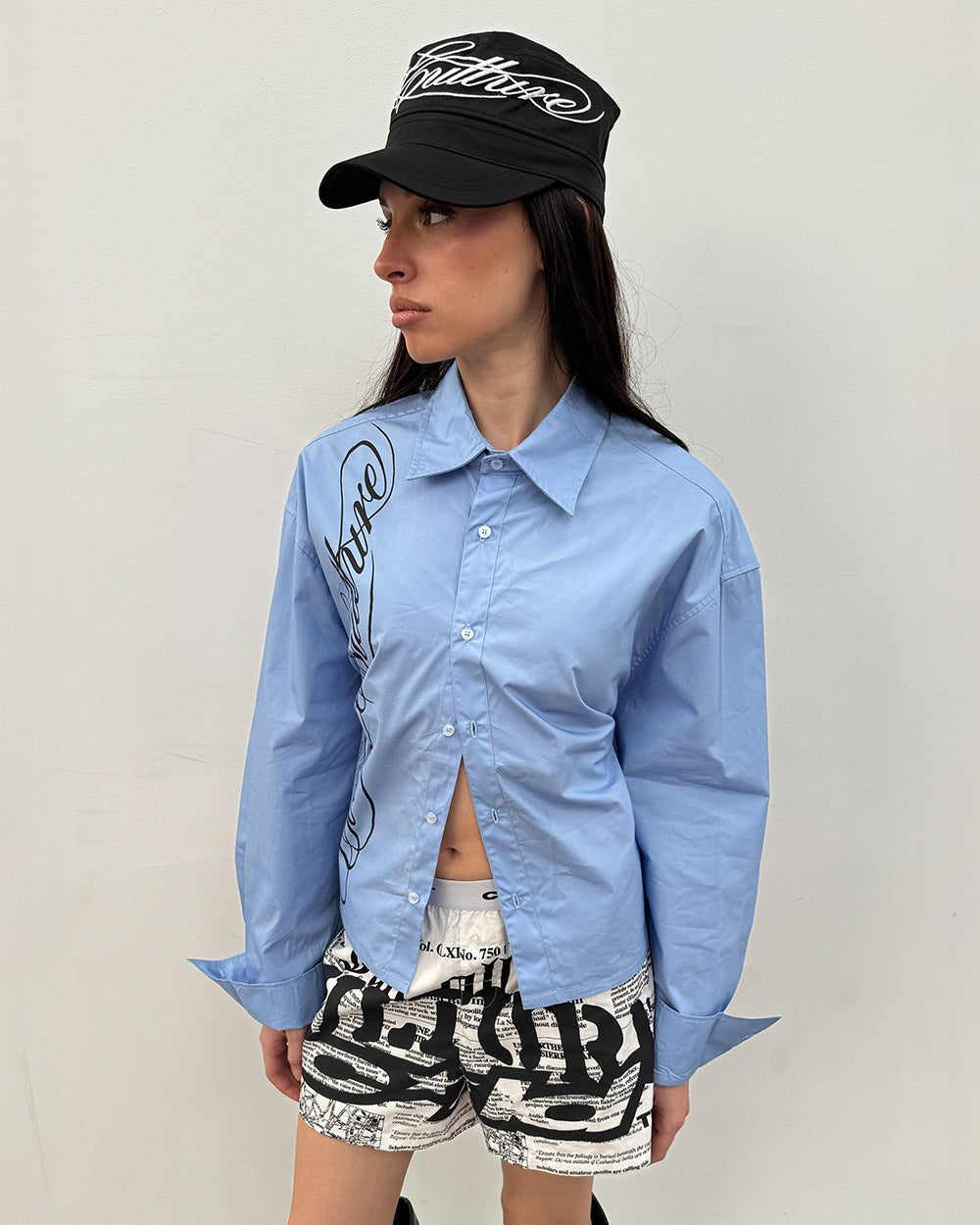 SCRIPT SHIRT BABY BLUE - Cold Culture