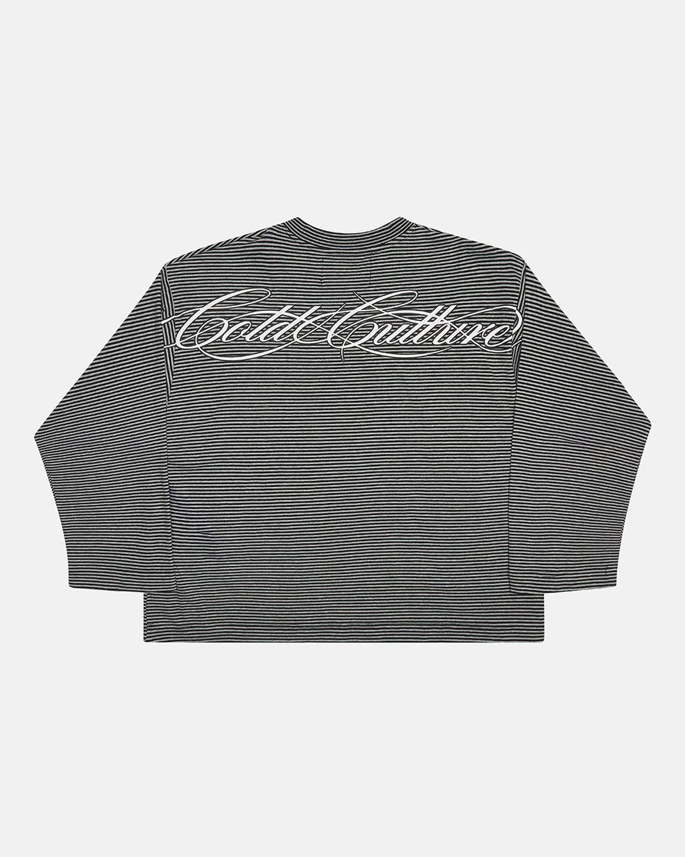 SCRIPT STRIPES LONGSLEEVE BLACK - Cold Culture