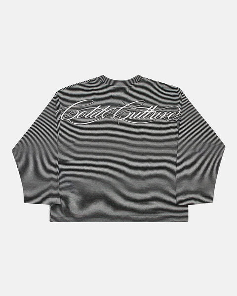 SCRIPT STRIPES LONGSLEEVE BLACK