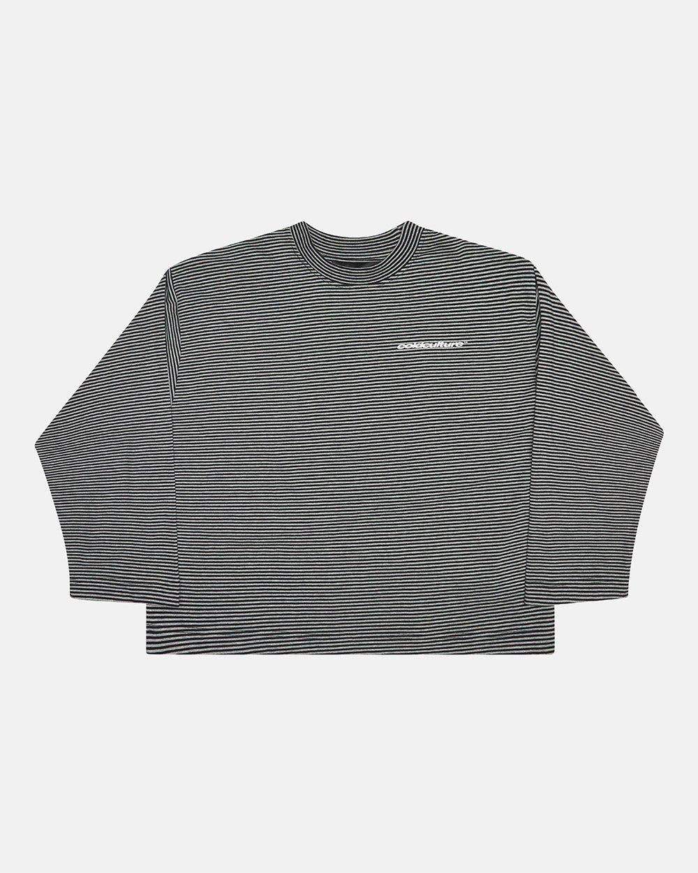 SCRIPT STRIPES LONGSLEEVE BLACK - Cold Culture