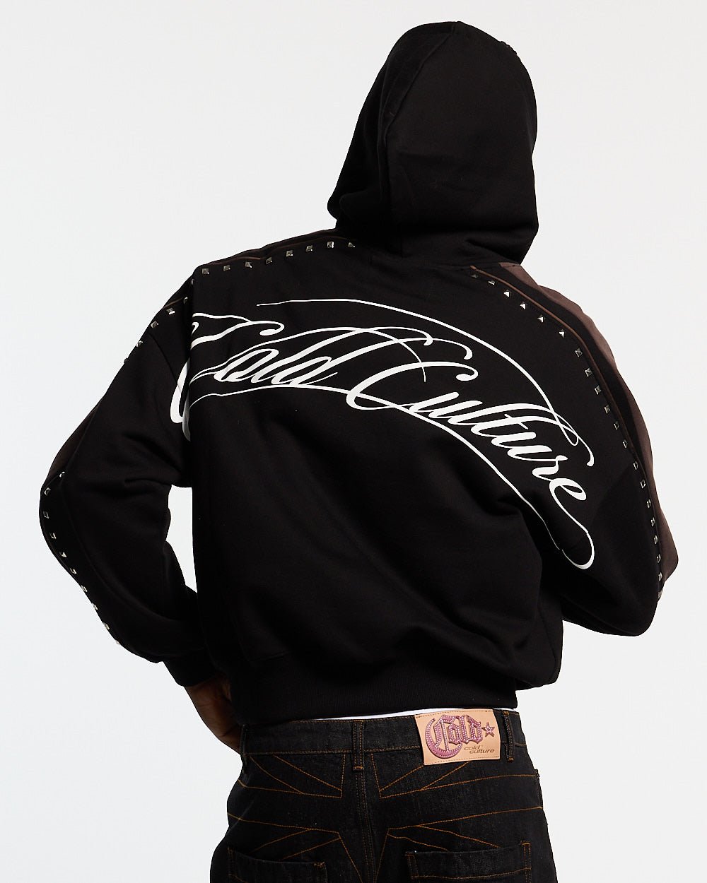 SCRIPT STUDS HOODIE BLACK - Cold Culture