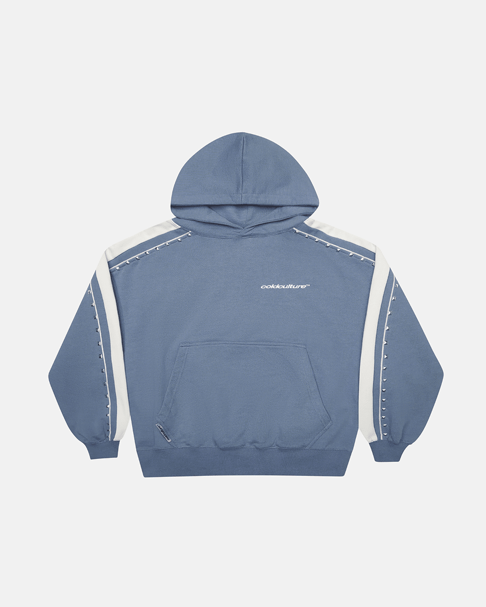 SCRIPT STUDS HOODIE BLUE - Cold Culture