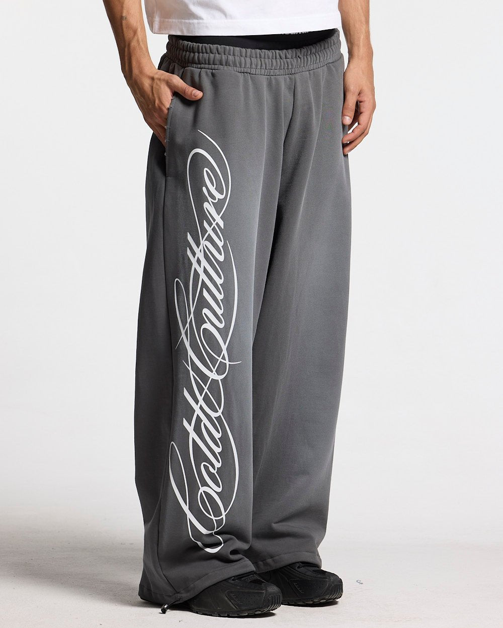 SCRIPT SWEATPANTS ANTRACITE GREY - Cold Culture