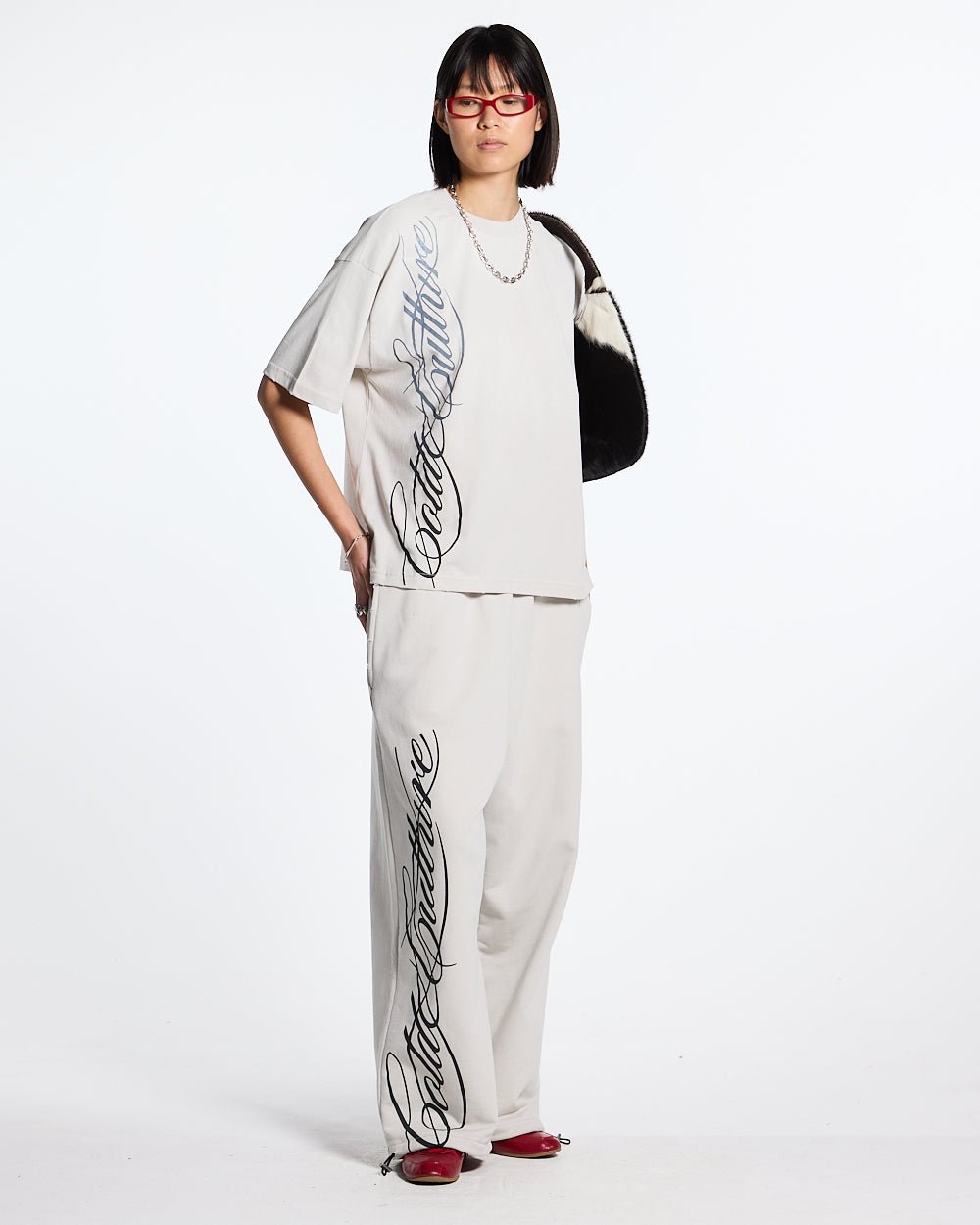 SCRIPT SWEATPANTS LIGHT GREY - COLD CULTURE