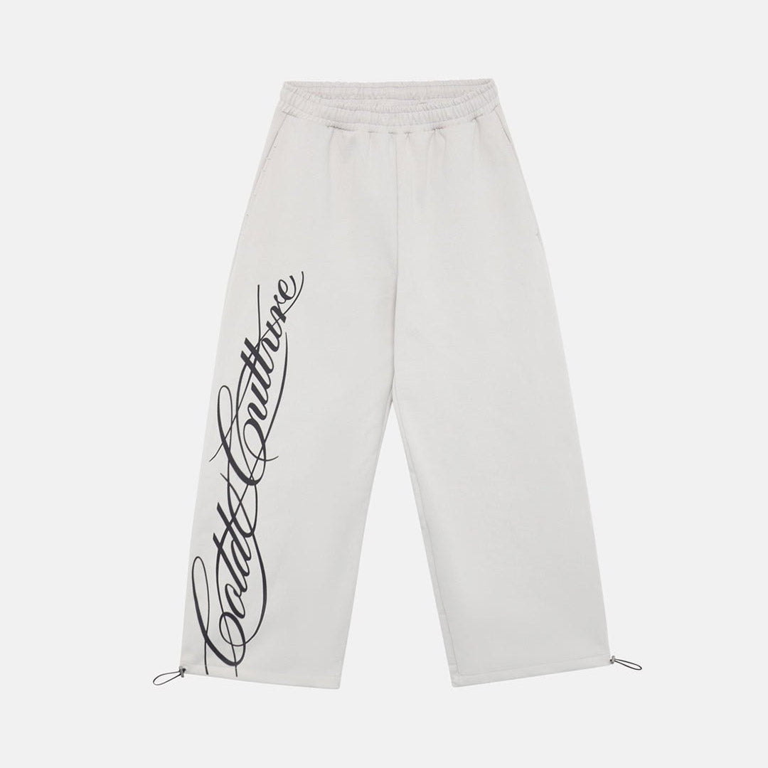 SCRIPT SWEATPANTS LIGHT GREY - Cold Culture