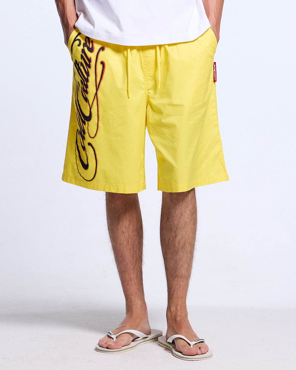 SCRIPT SWIMSHORTS YELLOW - Cold Culture