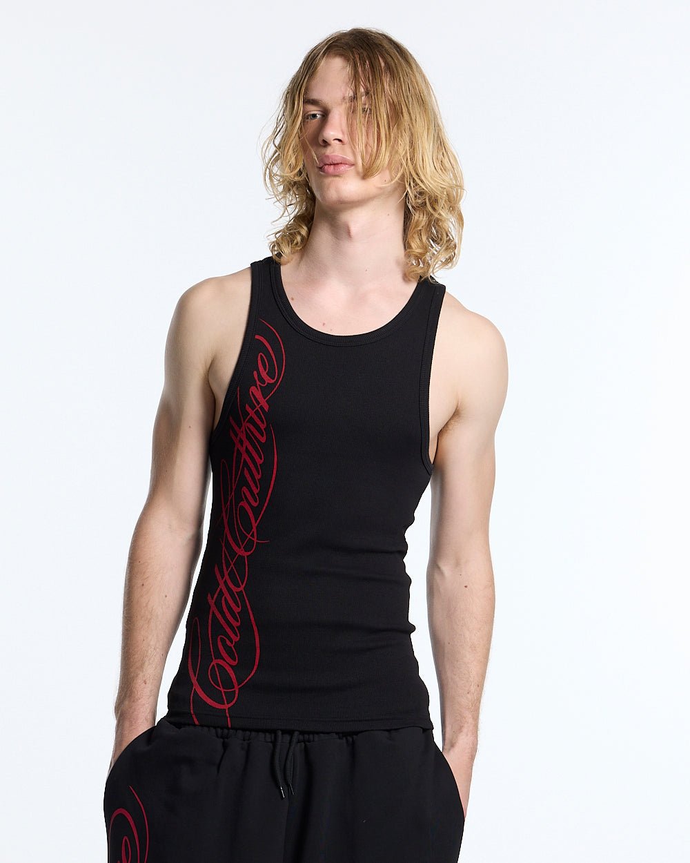 SCRIPT TANK TOP BLACK - Cold Culture