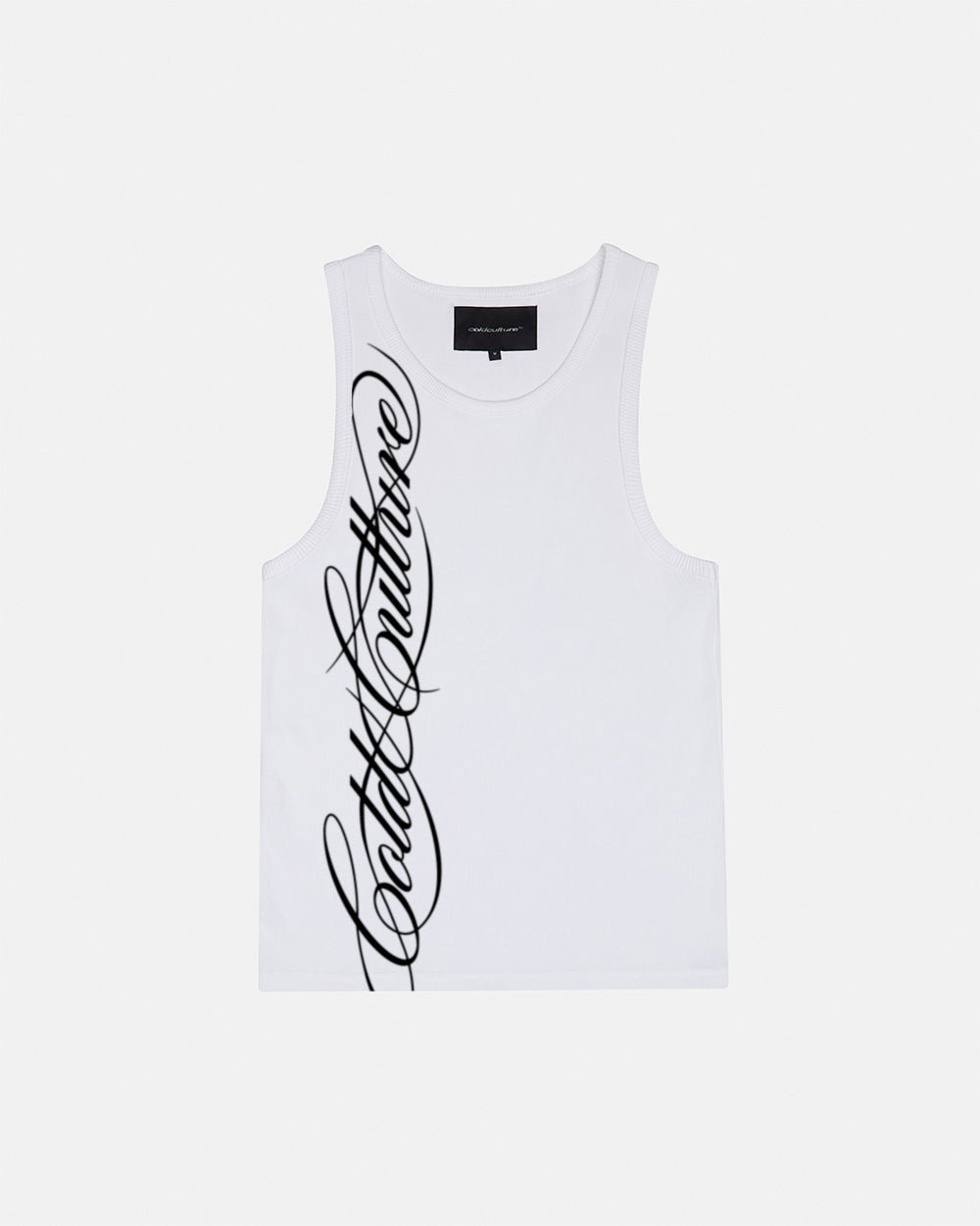 SCRIPT TANK TOP WHITE - Cold Culture