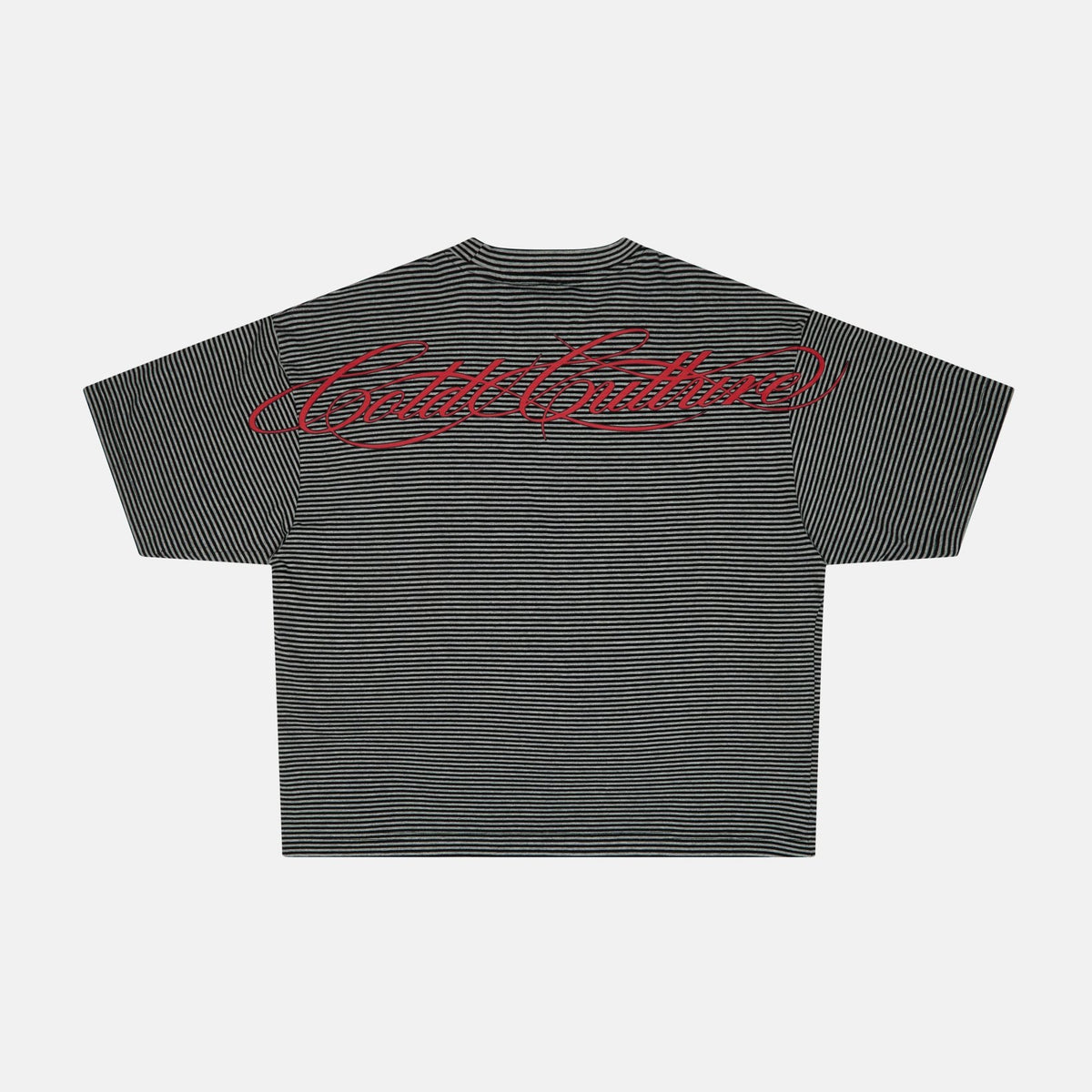 SCRIPTED STRIPES TEE BLACK