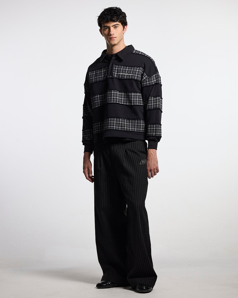 SEAM EFFECT LINE PANTS BLACK - Cold Culture