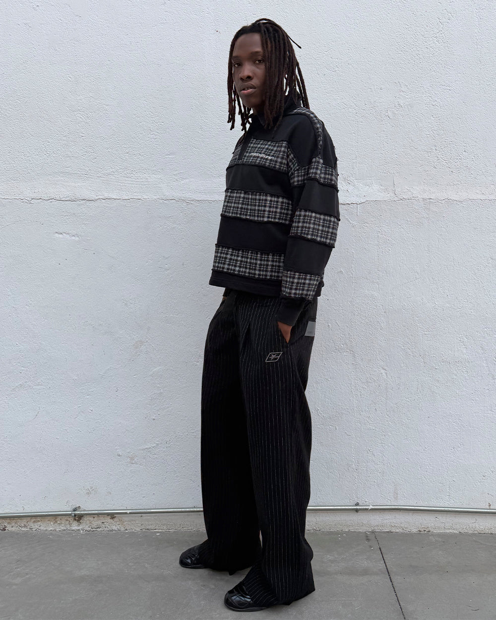 SEAM EFFECT LINE PANTS BLACK - Cold Culture