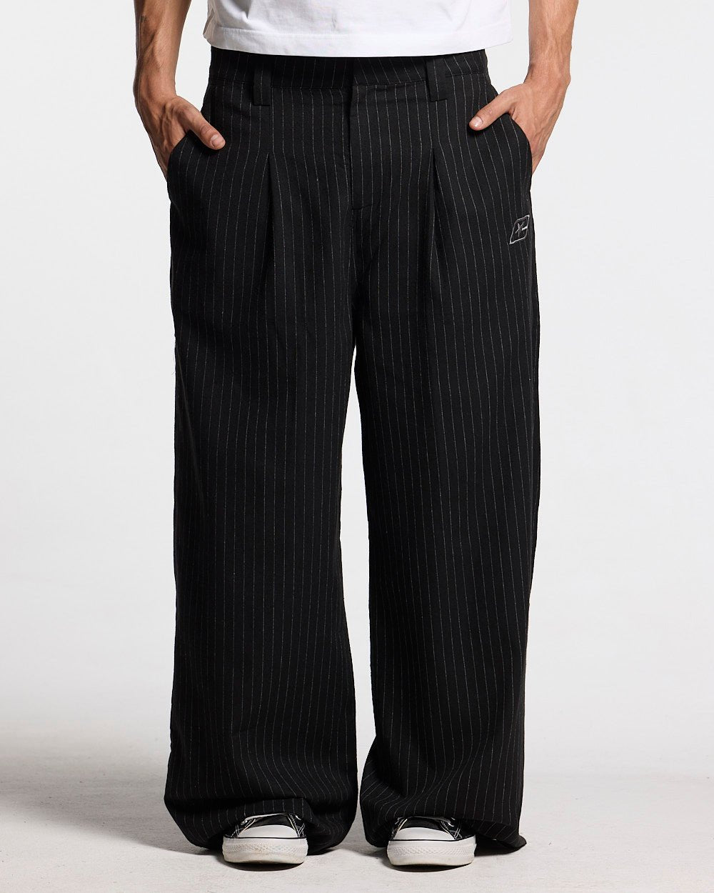 SEAM EFFECT LINE PANTS BLACK - Cold Culture #man
