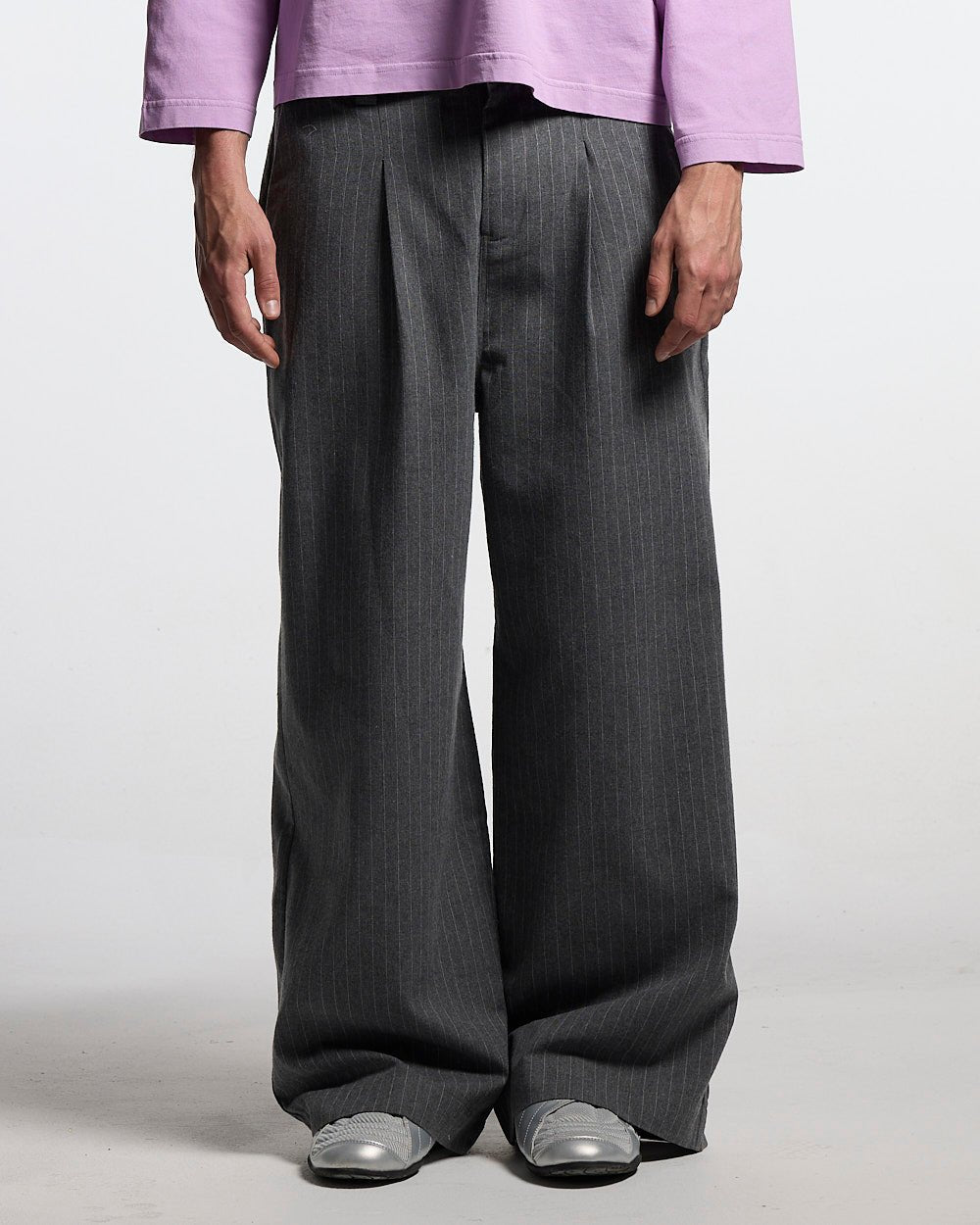 SEAM EFFECT LINE PANTS GREY - Cold Culture