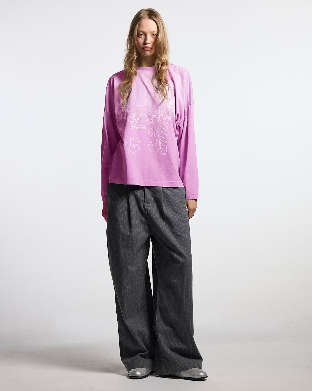 SEAM EFFECT LINE PANTS GREY - Cold Culture