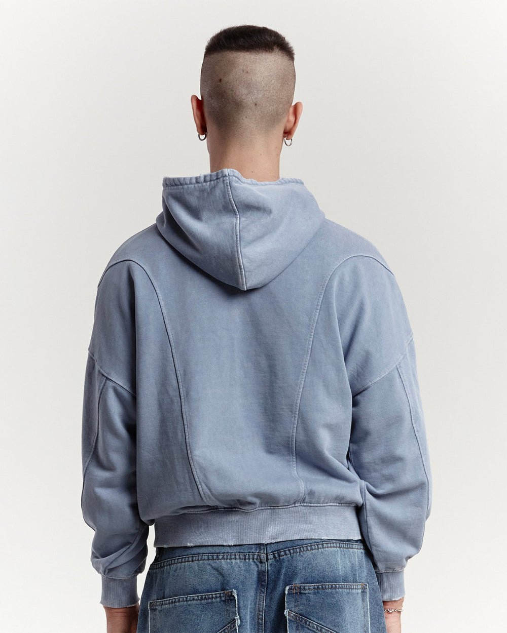 SHAPES ZIP HOODIE +WASHED COOL BLUE - COLD CULTURE