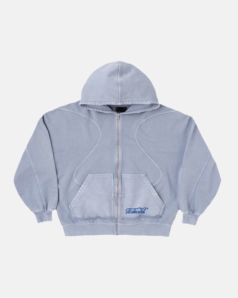 SHAPES ZIP HOODIE +WASHED COOL BLUE - COLD CULTURE