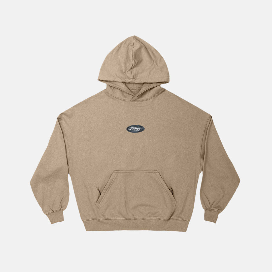 SILICONE DETAIL HOODIE SHADY BROWN - Cold Culture