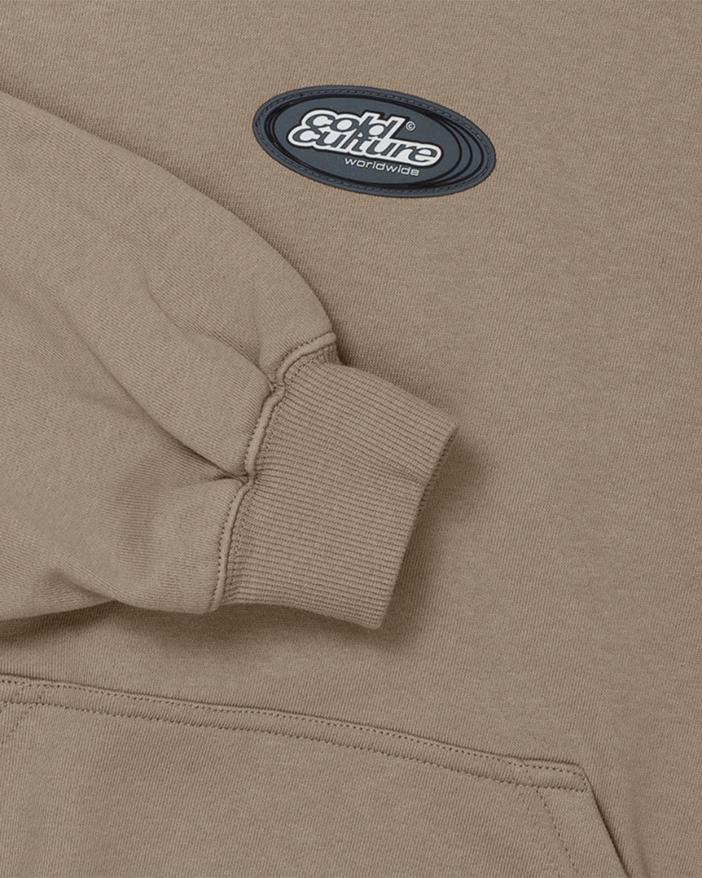 SILICONE DETAIL HOODIE SHADY BROWN - COLD CULTURE