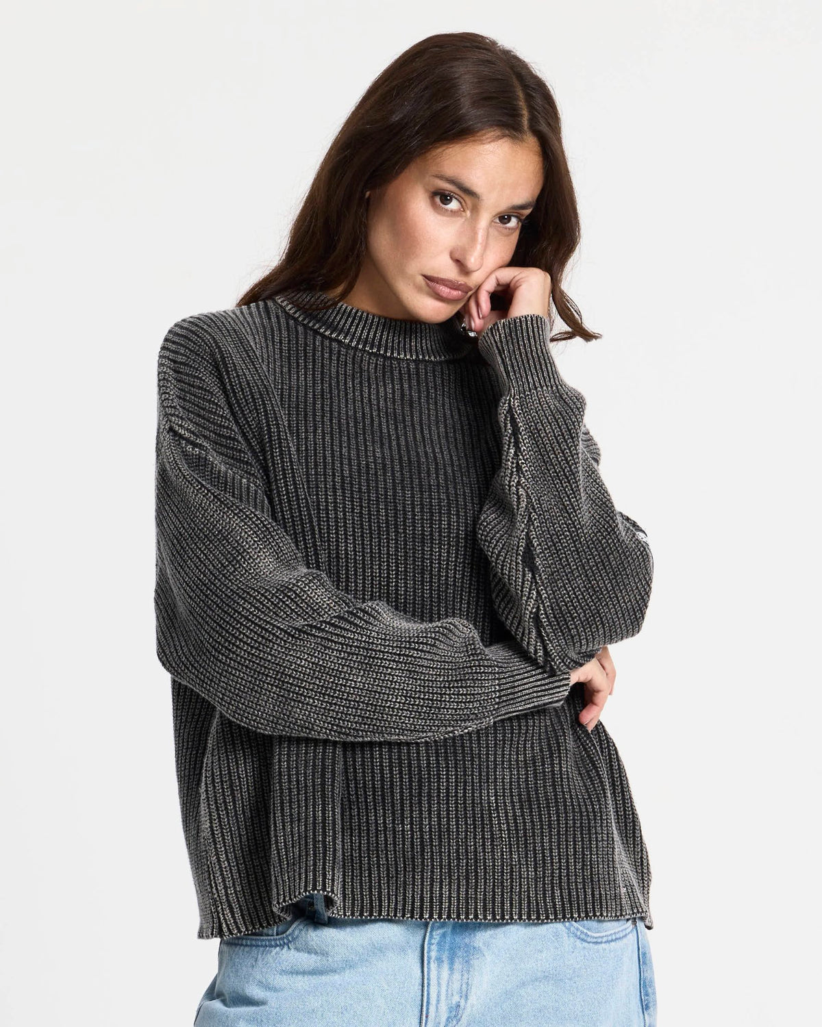 SILICONE DETAIL KNIT DARK BROWN - Cold Culture