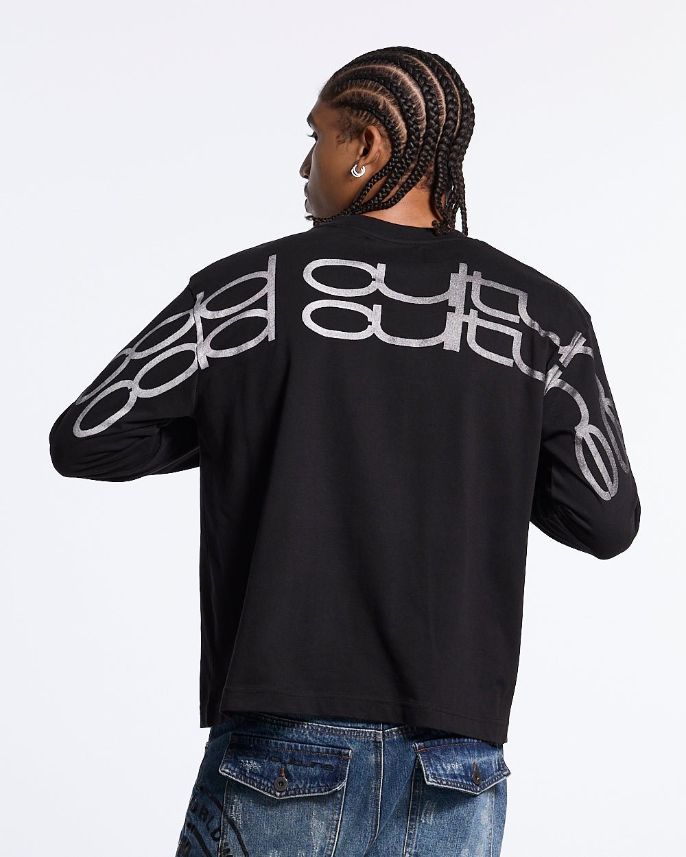 SKID CURVED LONGSLEEVE BLACK - Cold Culture