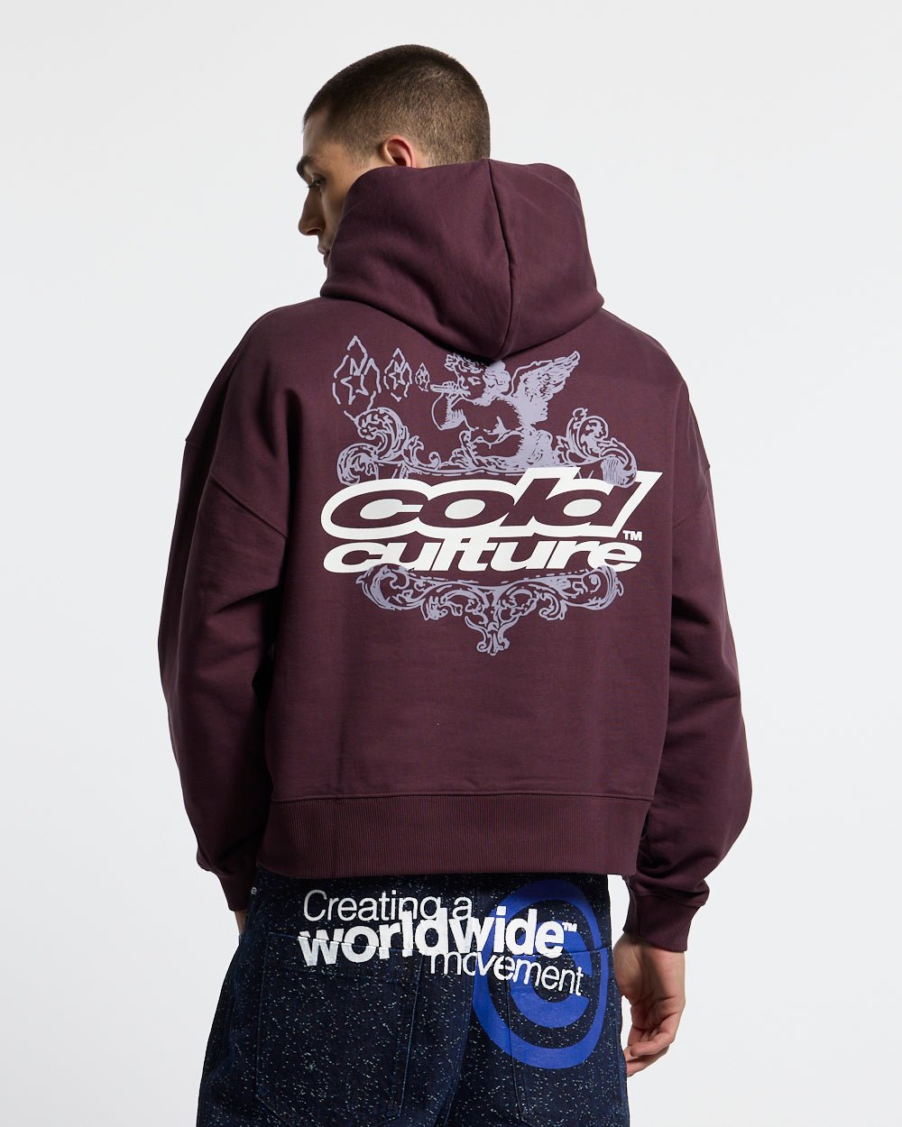 SMOKING ANGEL HOODIE BURGUNDY - Cold Culture #man
