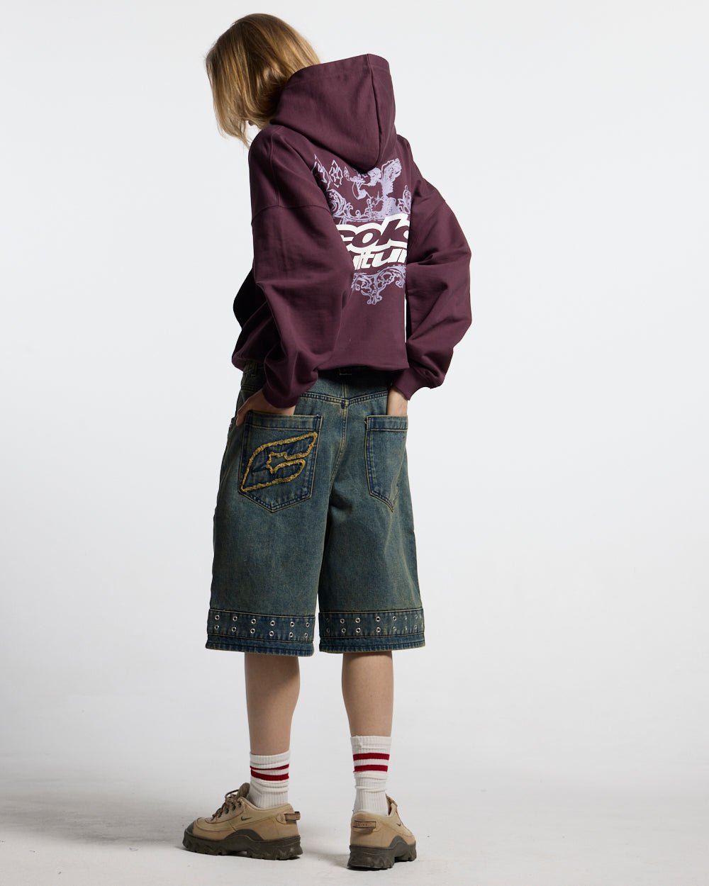 SMOKING ANGEL HOODIE BURGUNDY - Cold Culture #woman