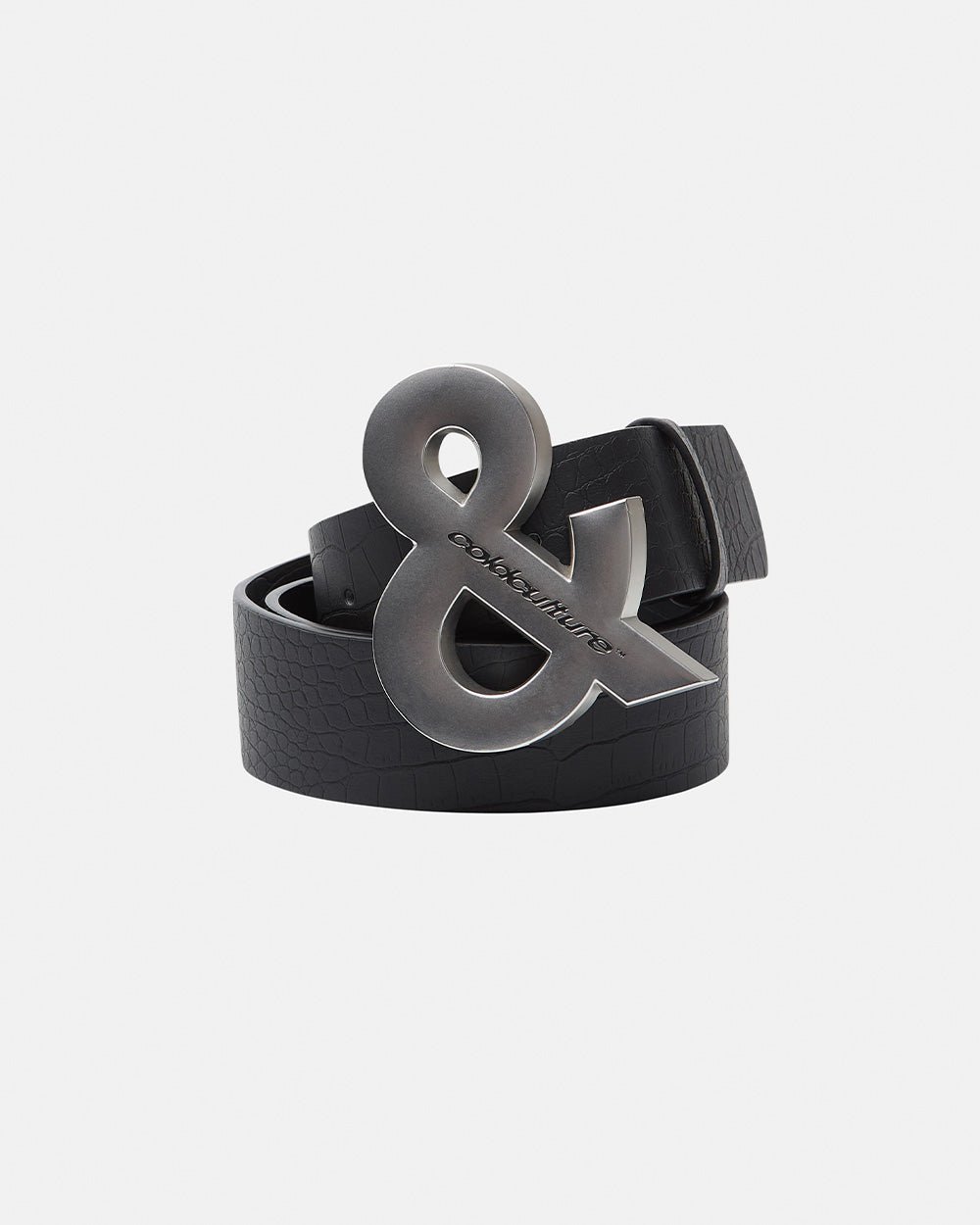 SNAKE & SKIN LEATHER BELT BLACK - Cold Culture