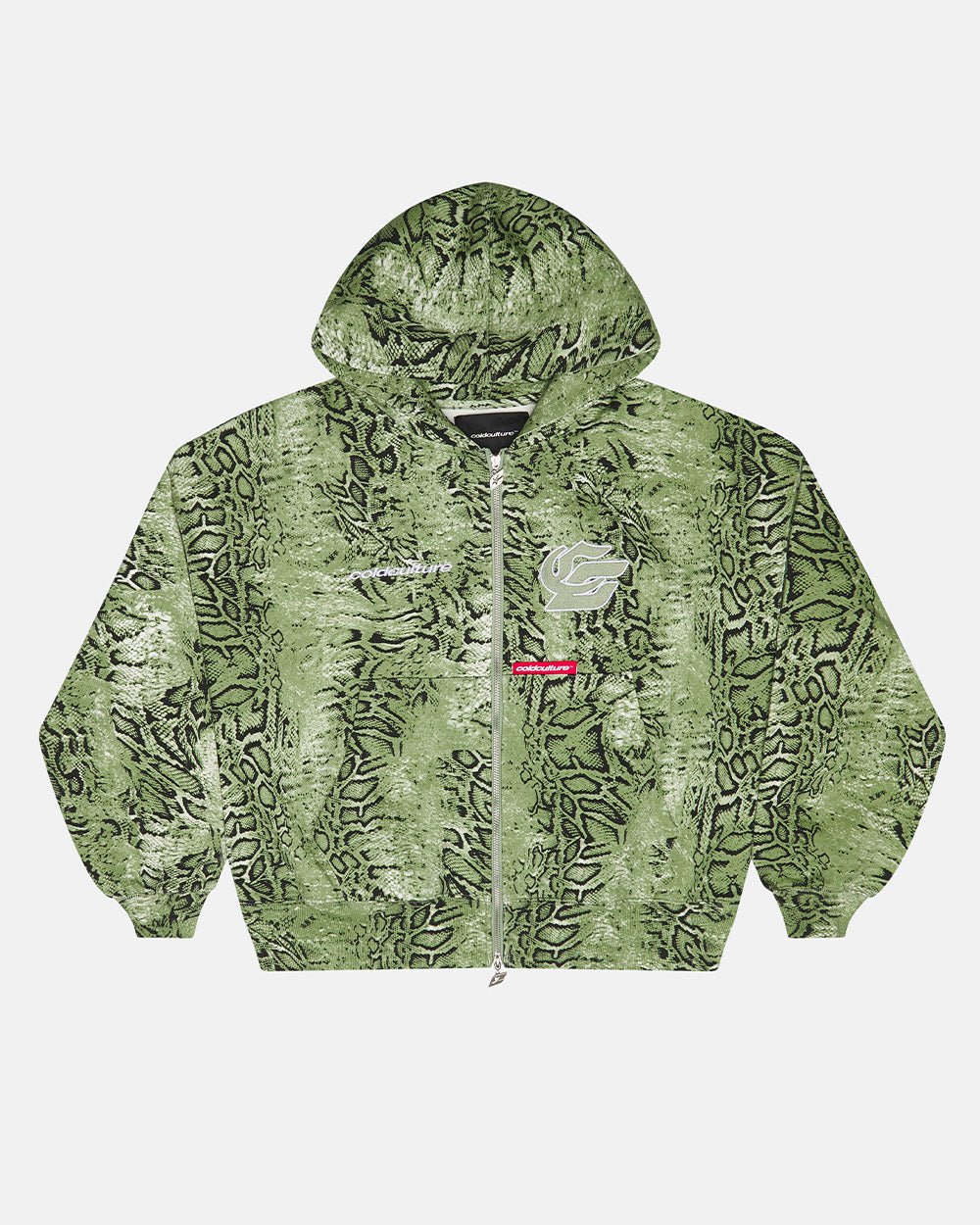 SNAKE ZIP HOODIE GREEN & BLACK - Cold Culture