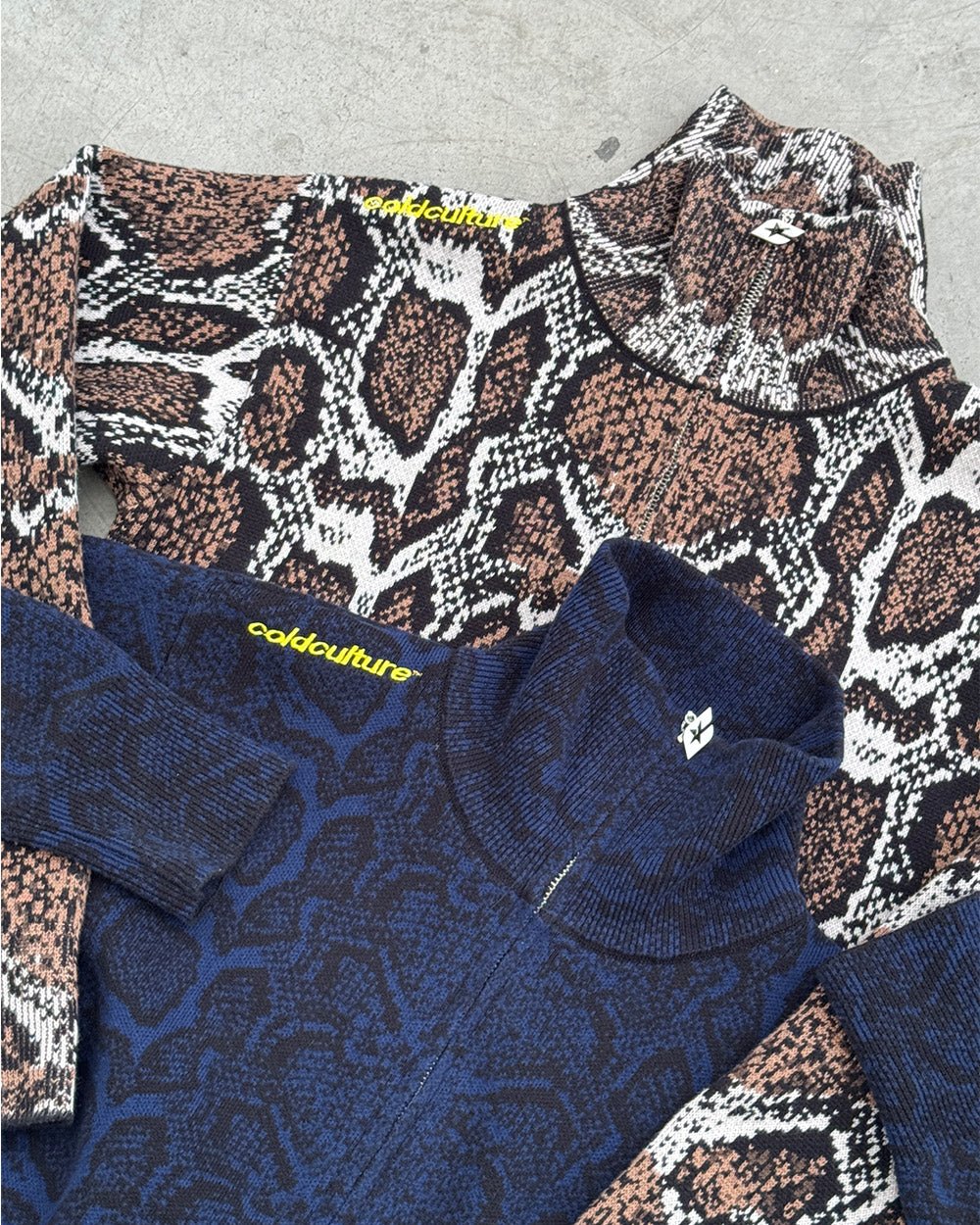 SNAKE ZIP KNIT BROWN - Cold Culture