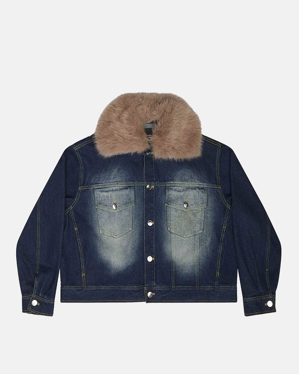 SOFT FUR DENIM JACKET RAW DENIM - Cold Culture