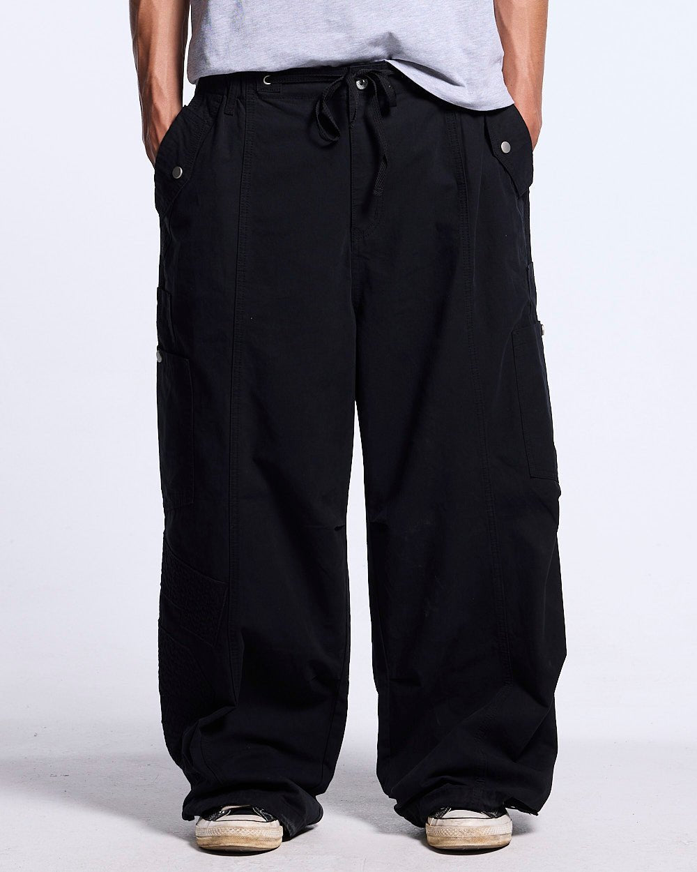SOLID CARGO PANTS BLACK - Cold Culture