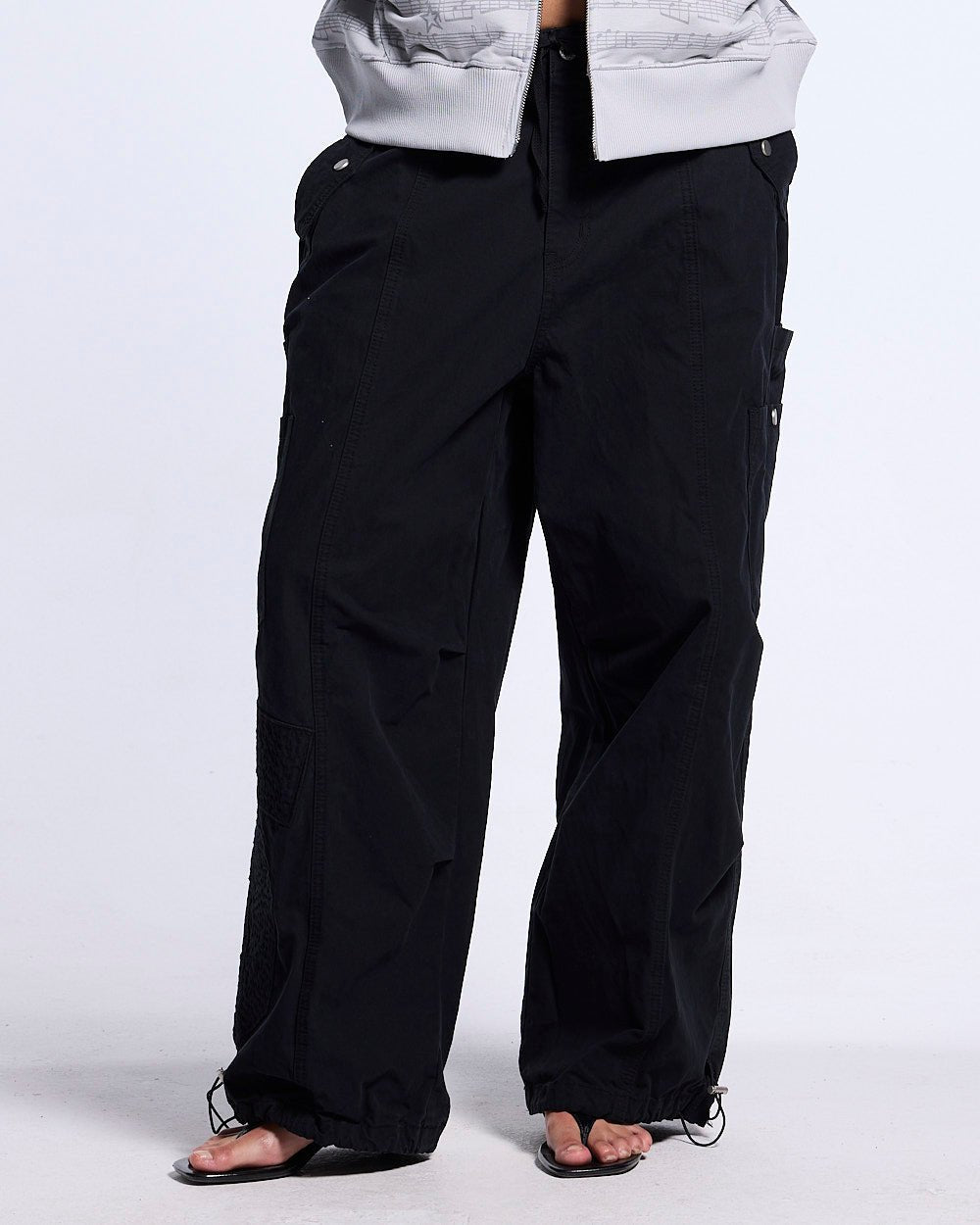 SOLID CARGO PANTS BLACK - Cold Culture
