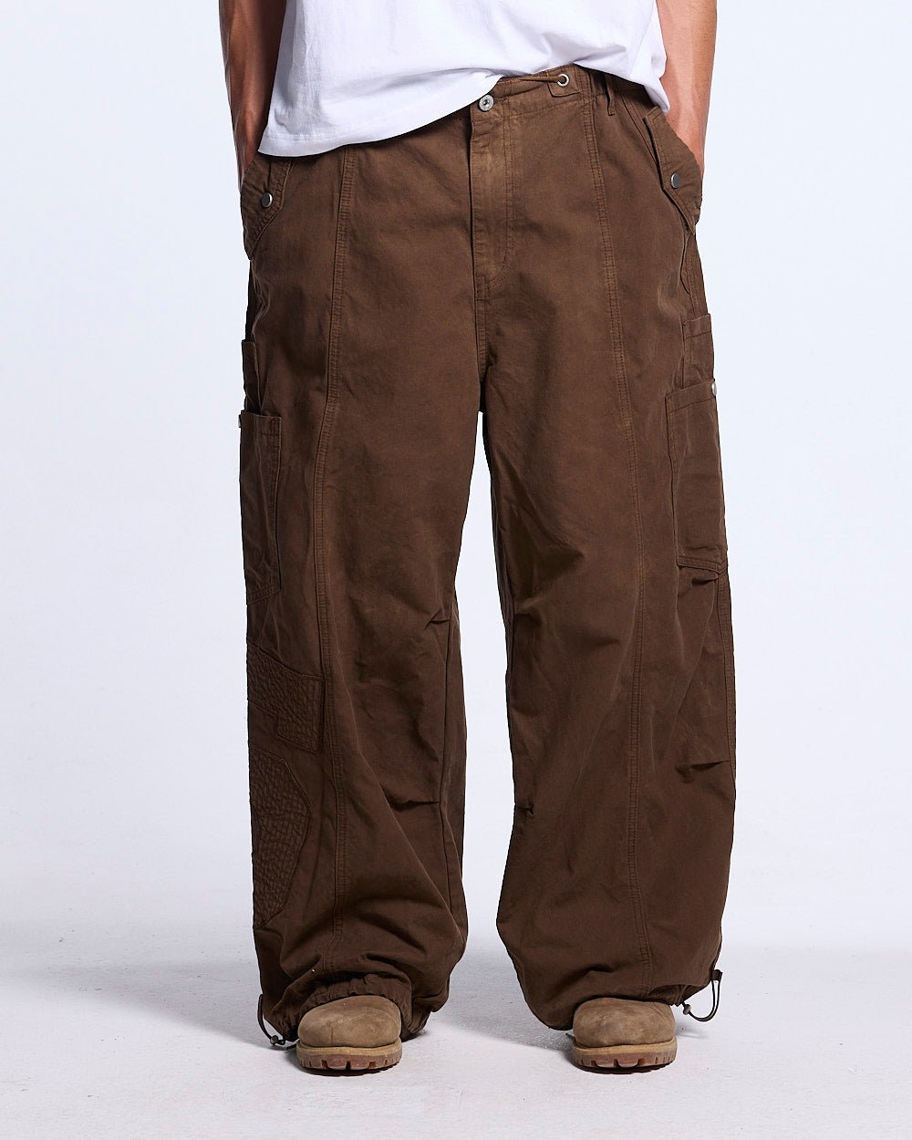 SOLID CARGO PANTS BROWN - Cold Culture