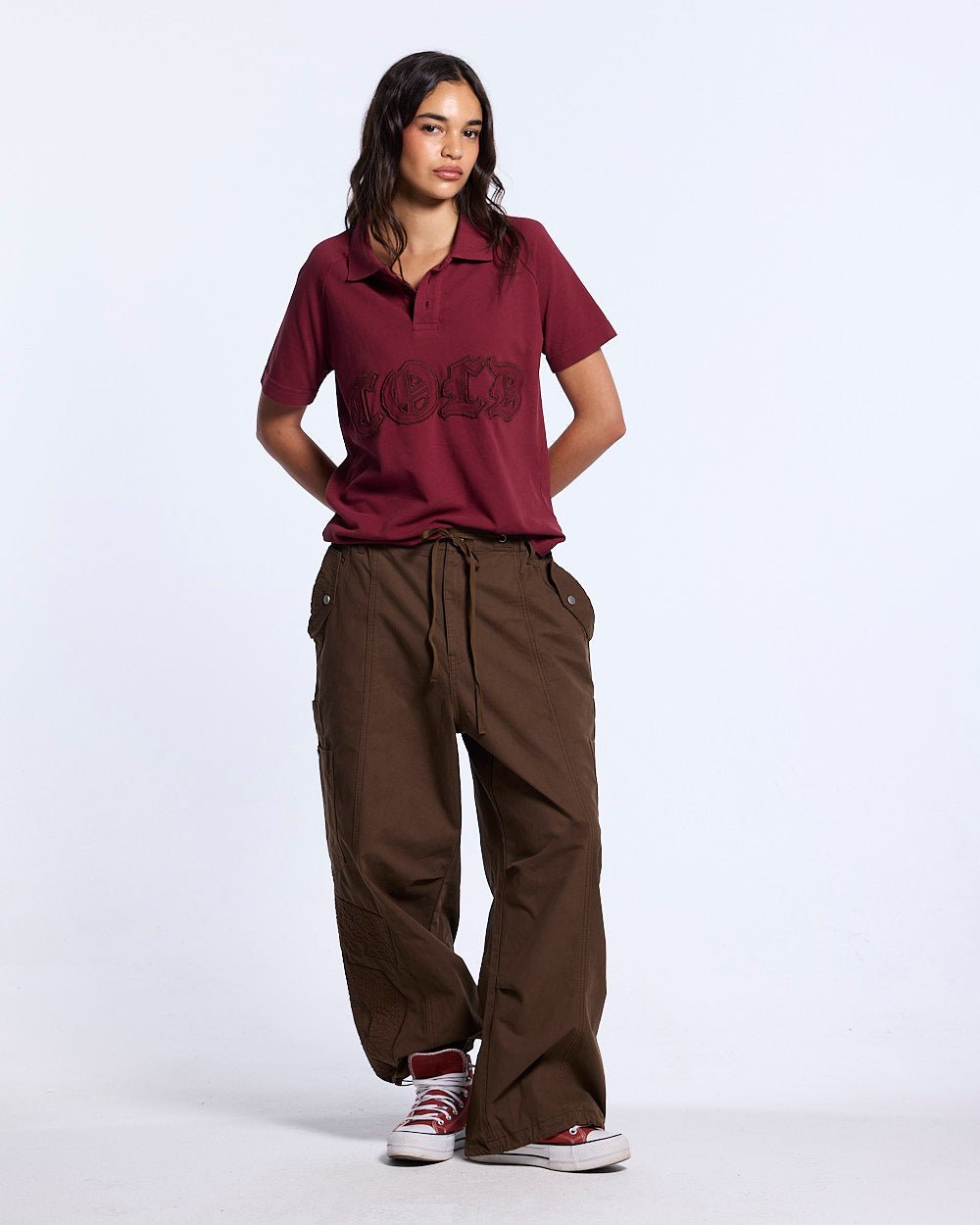 SOLID CARGO PANTS BROWN - Cold Culture #woman