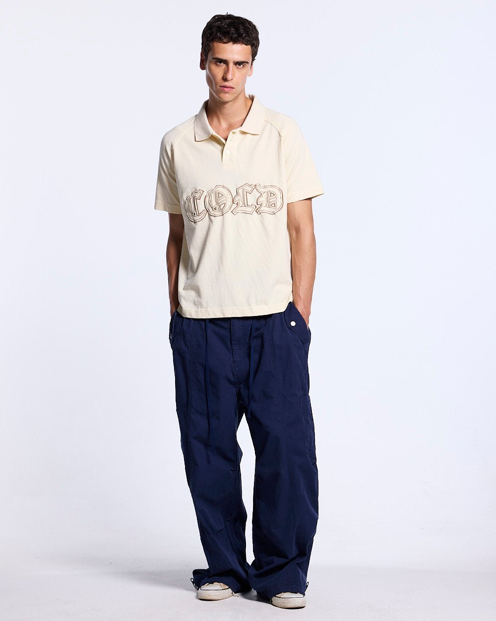 SOLID CARGO PANTS NAVY - Cold Culture