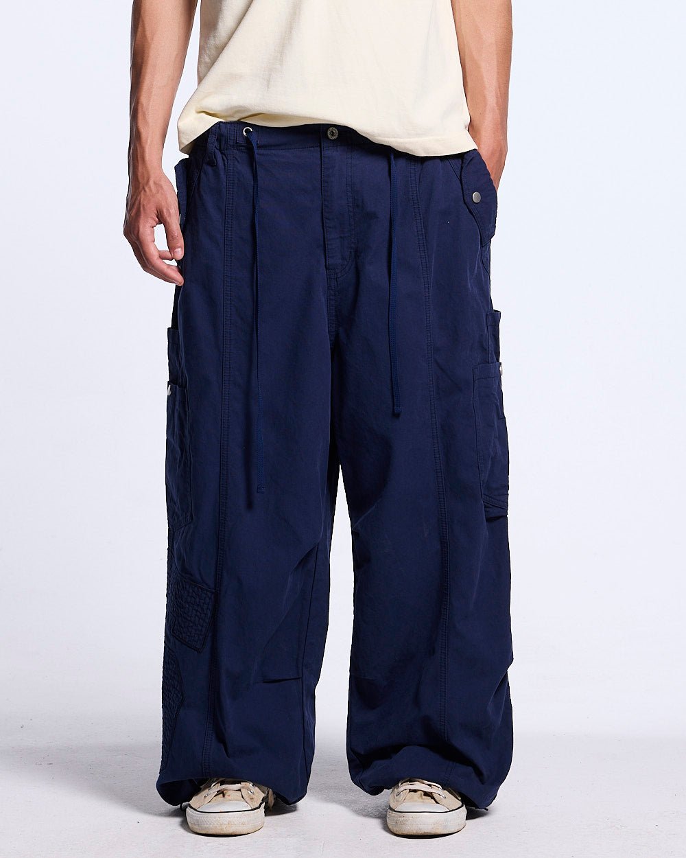 SOLID CARGO PANTS NAVY - Cold Culture