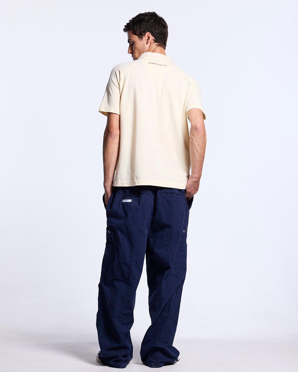 SOLID CARGO PANTS NAVY - Cold Culture