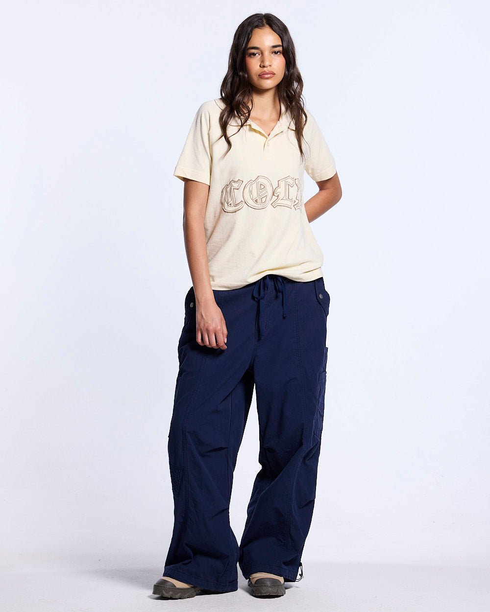 SOLID CARGO PANTS NAVY - Cold Culture #woman