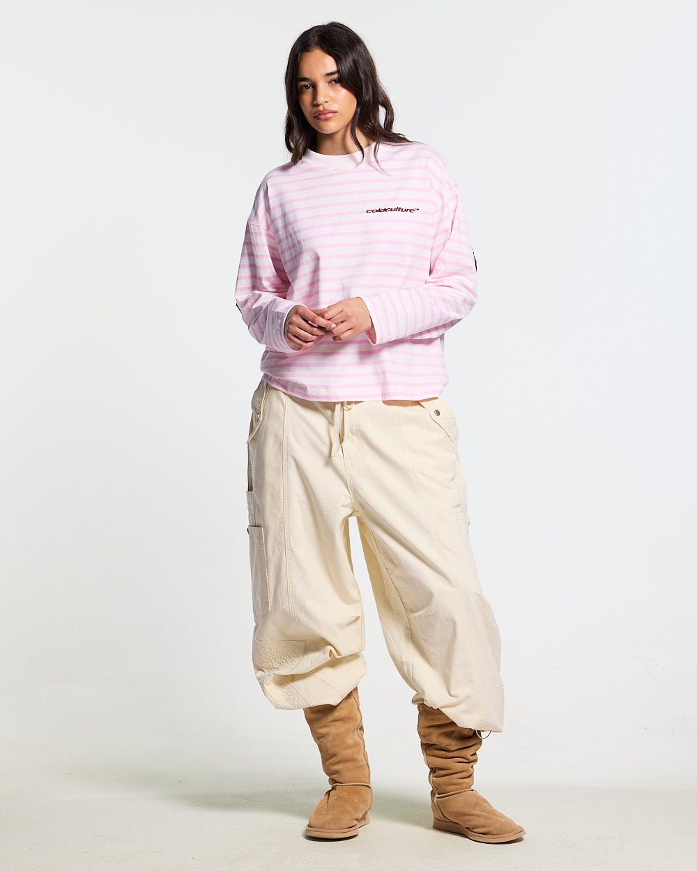 SOLID CARGO PANTS WHITE - Cold Culture
